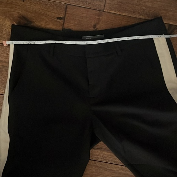 VINCE Strapping Trousers Black Low Rise Pants White Racer Stripe Size 0 - Picture 15 of 15